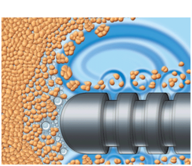 Treated area is filled with medicated solution during acoustic streaming